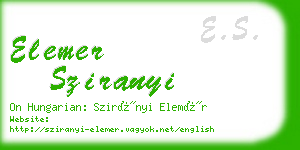 elemer sziranyi business card